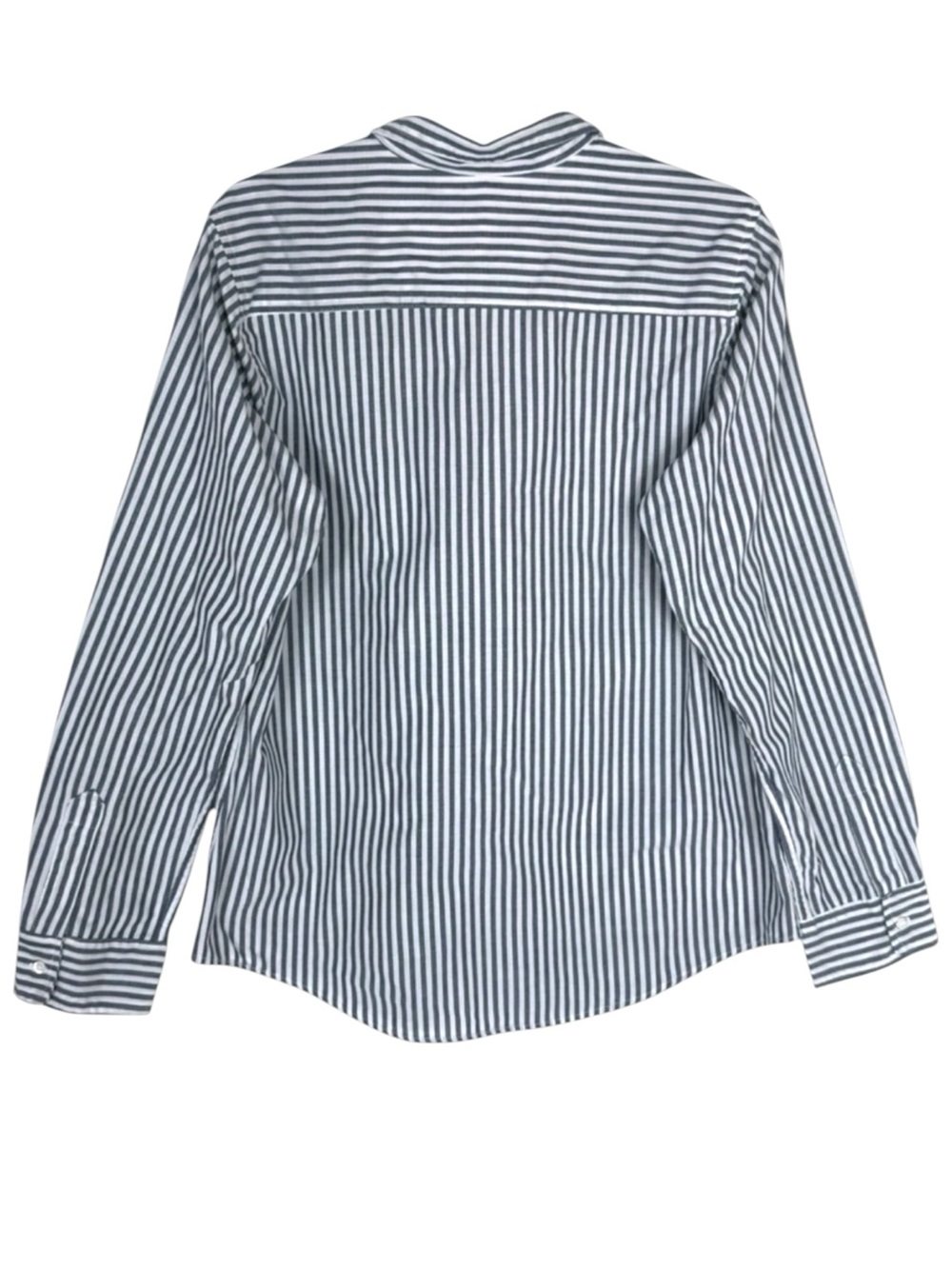 Grant & Grace The Monte Carlo Sun Washed Gray White Stripe Button Front Shirt XL - Picture 4 of 16